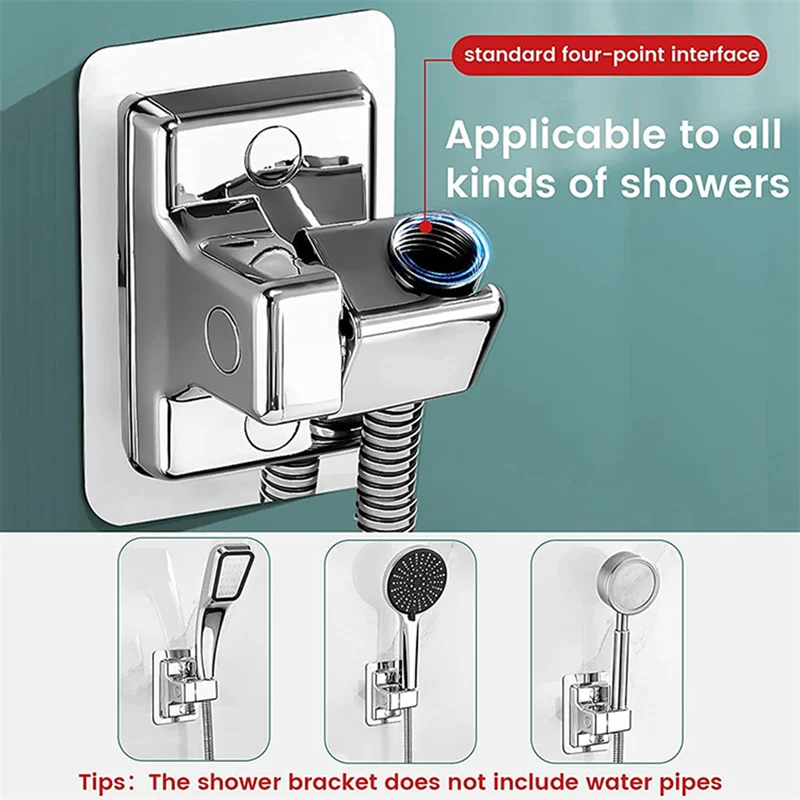 Shower Head Holder Adjustable Wall Mounted Shower Holder Self-Adhesive Showerhead Handheld Bracket Bathroom Accessories 1pc