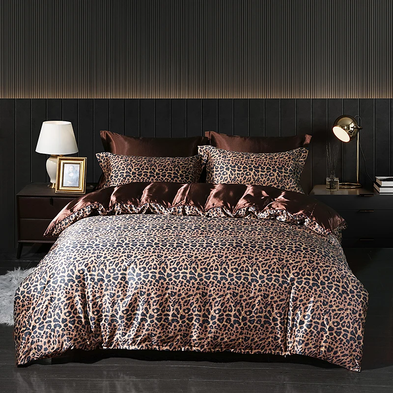 Alternative view of Luxury Satin  Bedding Set With Flat Sheet Duvet Cover High End Bedding Set  High Density Satin  Solid Color Bedding