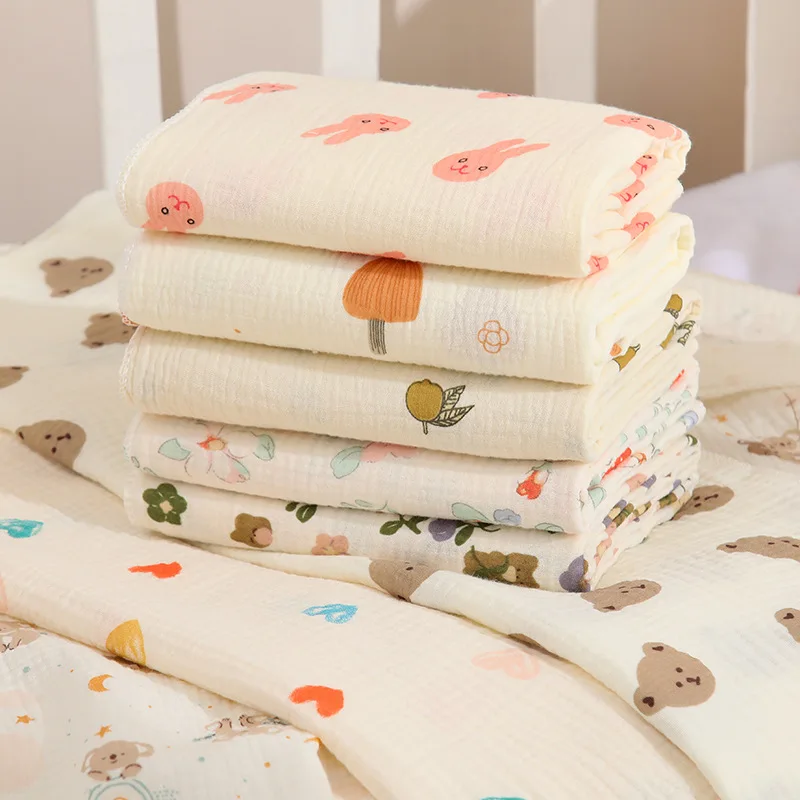 Alternative view of 80x80cm Baby Receive Blanket for Newborn Cotton Muslin Swaddle Blanket Bedding Infant Bath Towel Baby Items Mother Kids