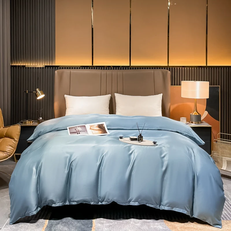 Alternative view of Natural Mulberry Silk Duvet Cover Comfortable Solid Color Quilt Cover Single Double King Size Comforter Cover Soft Skin Friendly