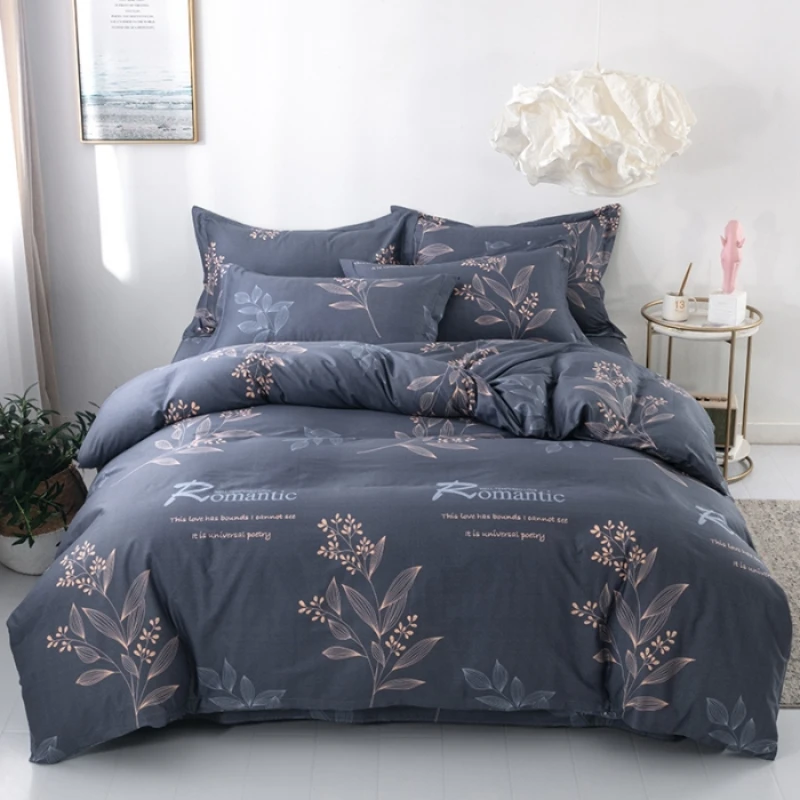 Alternative view of 3PC 100% Cotton Duvet Cover Set Flower Printing Cotton Soft Skin Friendly 1PC Duvet Cover 2PC Pillowcase Bedding