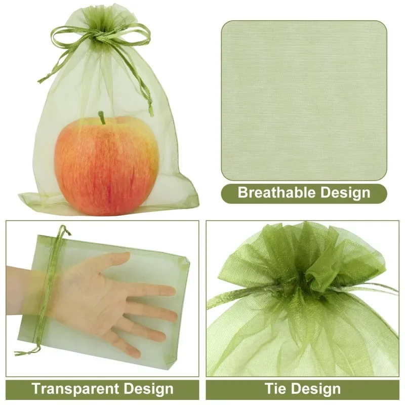 1/5/50/100Pcs Grapes Fruit Protection Bags Pest Control Anti-Bird Garden Netting Bags Mesh Agricultural Tree Garden Tool Bags
