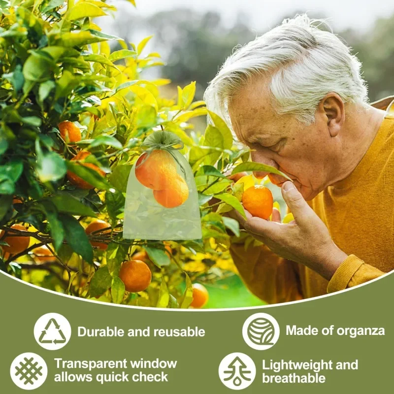 1/5/50/100Pcs Grapes Fruit Protection Bags Pest Control Anti-Bird Garden Netting Bags Mesh Agricultural Tree Garden Tool Bags