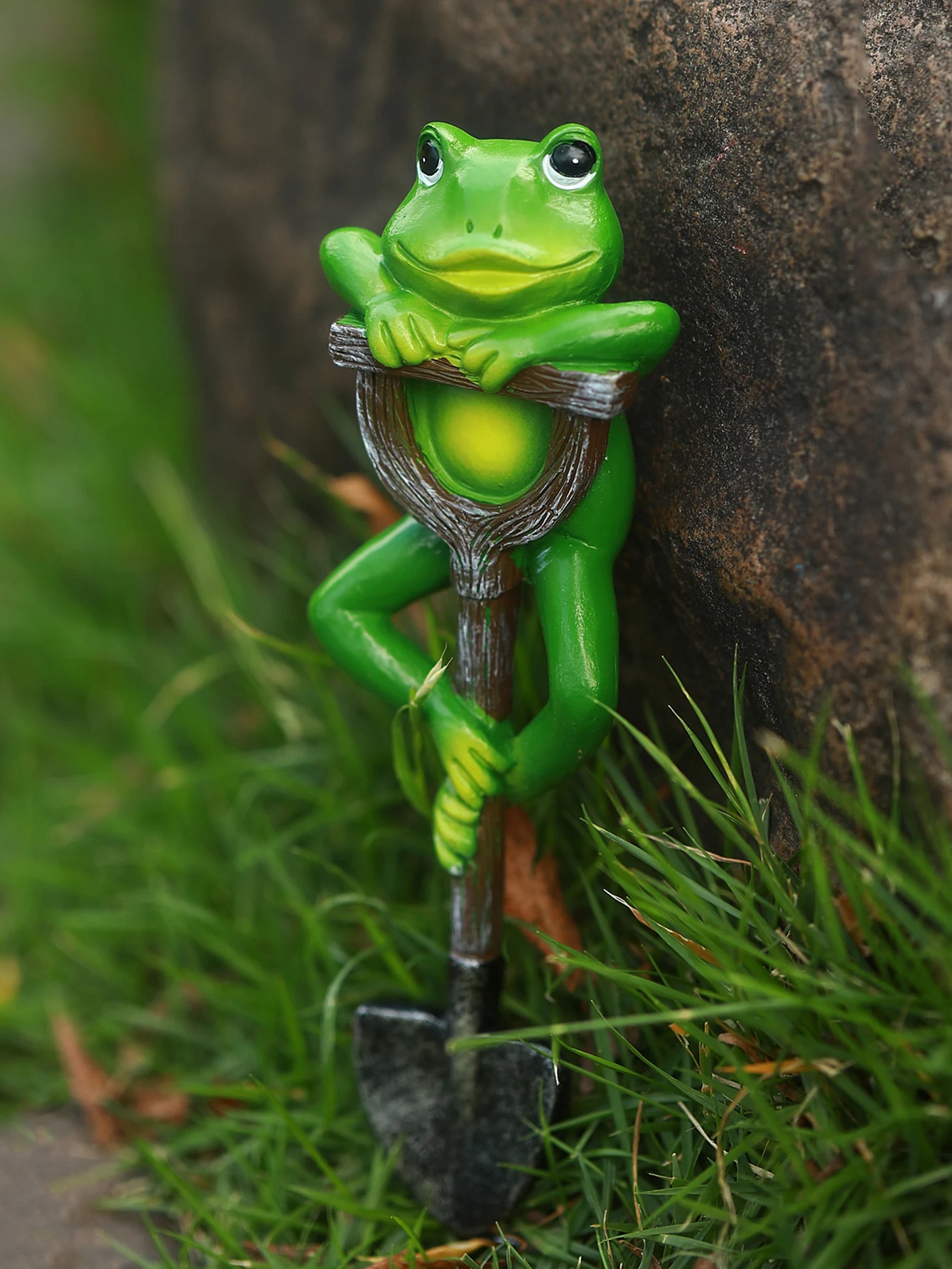 1pc Creative Frog Rabbit Turtle Gnome Shovel Outdoor Garden Bonsai Craft Decorations
