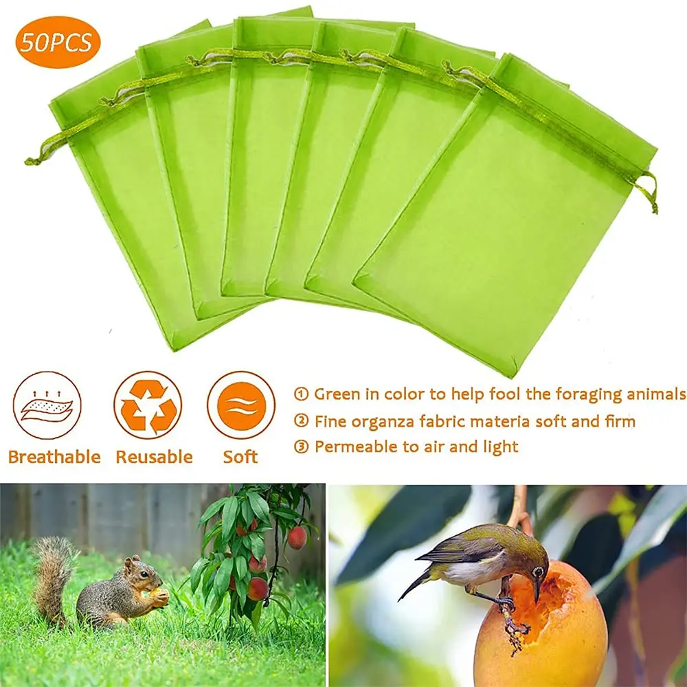 10-100pcs Plant Protection Bags Fruit Grow Bags Netting Mesh for Vegetable Strawberry Grapes Pest Control Anti-Bird Garden Tools