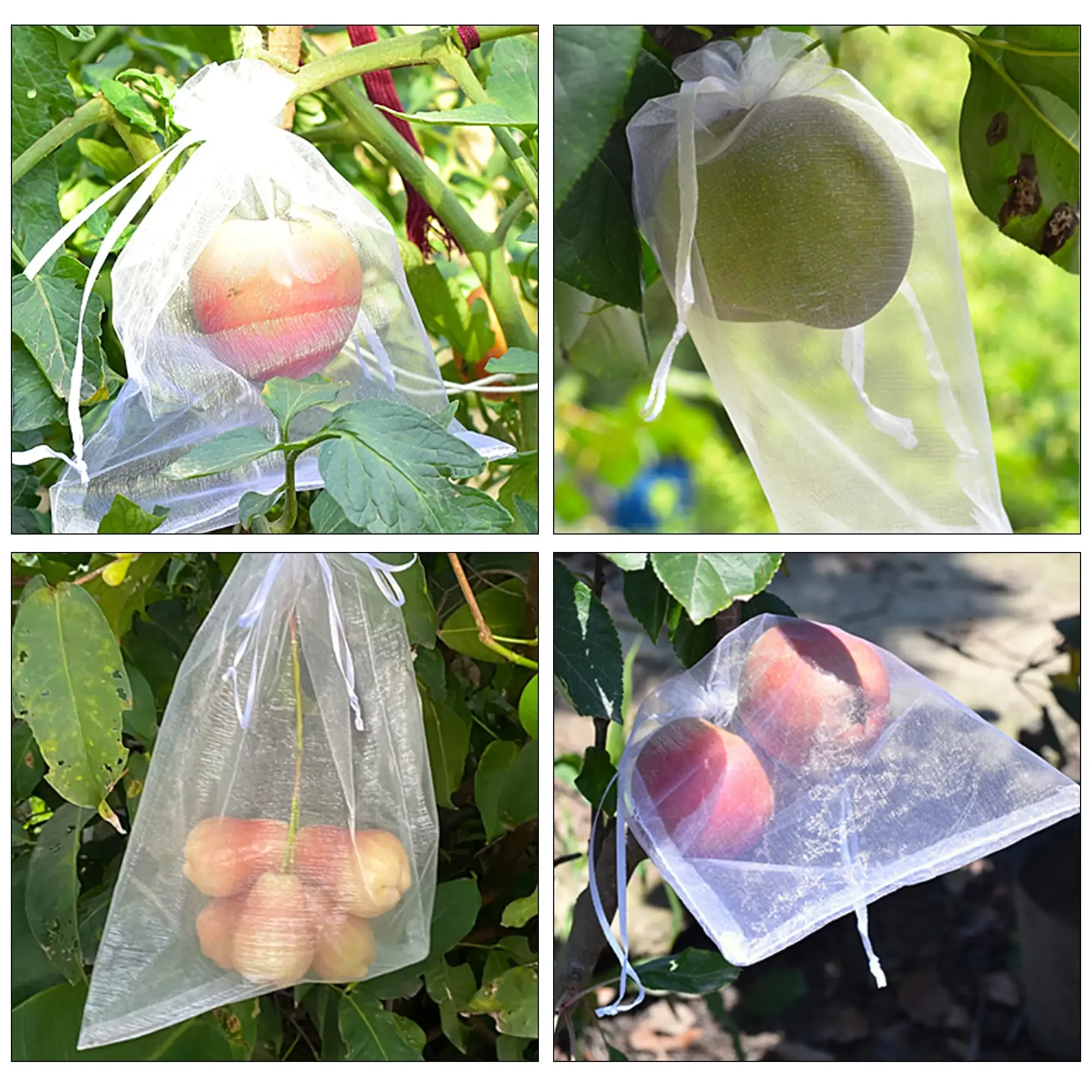 Alternative view of 20-100pcs Strawberry Grapes Fruit Grow Bags Netting Mesh Vegetable Plant Protection Bags For Pest Control Anti-Bird Garden Tools