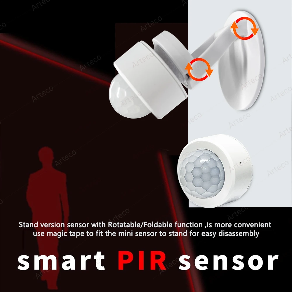 Alternative view of Tuya Zigbee Motion Sensors Smart Human Body Sensor Body Movement PIR ZigBee Motion Wireless Connection Smart Home Security Alarm