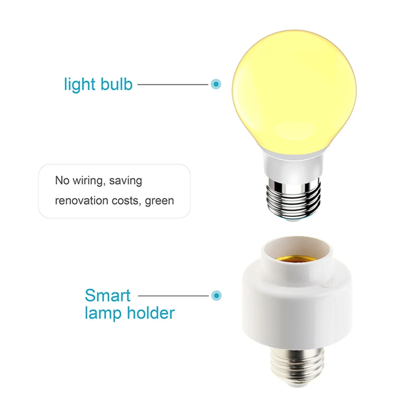 Tuya WIiFi BL E27 Socket Smart Lamp Holder Base Light Bulbs Adapter Kitchen Bedroom Light Switch Alexa Google Home Voice Control Tuya WIiFi BL E27 Socket Smart Lamp Holder Base Light Bulbs Adapter Kitchen Bedroom Light Switch Alexa Google Home Voice Control