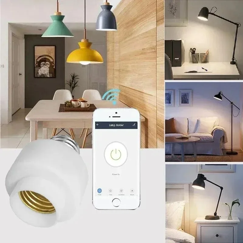 Alternative view of Tuya WIiFi BL E27 Socket Smart Lamp Holder Base Light Bulbs Adapter Kitchen Bedroom Light Switch Alexa Google Home Voice Control