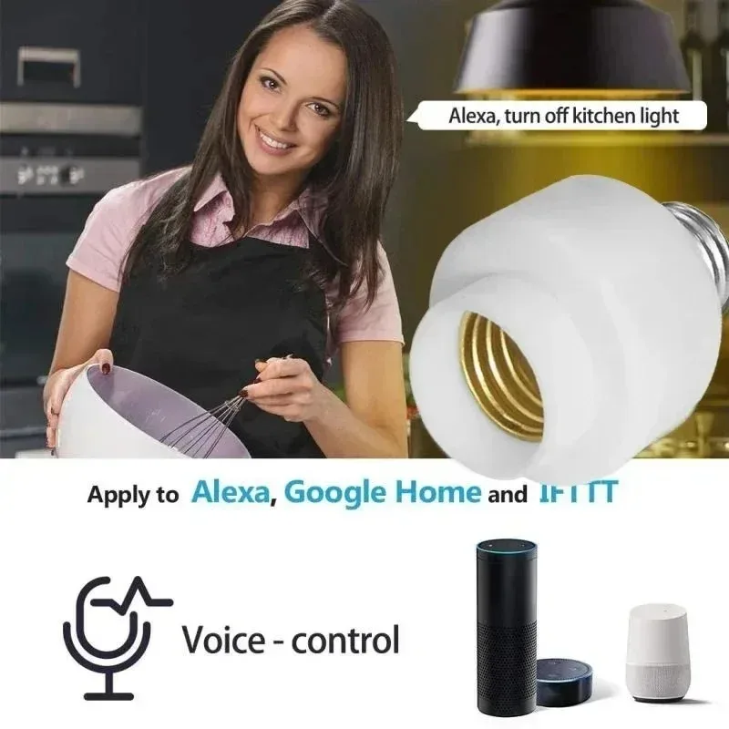 Tuya WIiFi BL E27 Socket Smart Lamp Holder Base Light Bulbs Adapter Kitchen Bedroom Light Switch Alexa Google Home Voice Control - Image 5