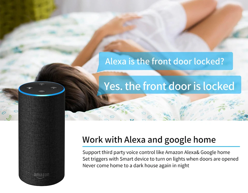 Tuya Smart WiFi Door Sensor Door Open/Closed Detector Home Alarm Security Protection Smart Life Control Via Alexa Google Home