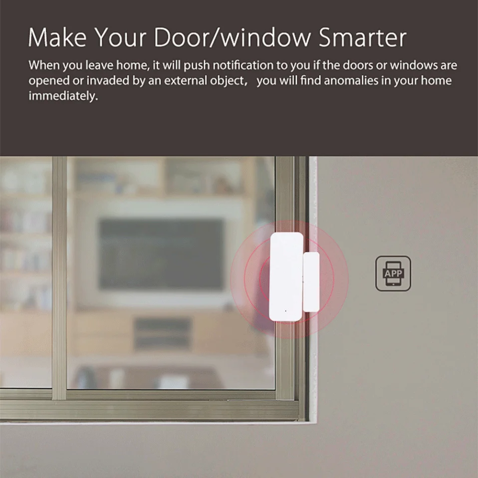 Tuya Smart WiFi Door Sensor Door Open/Closed Detector Home Alarm Security Protection Smart Life Control Via Alexa Google Home