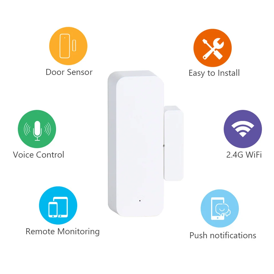 Tuya Smart WiFi Door Sensor Door Open/Closed Detector Home Alarm Security Protection Smart Life Control Via Alexa Google Home