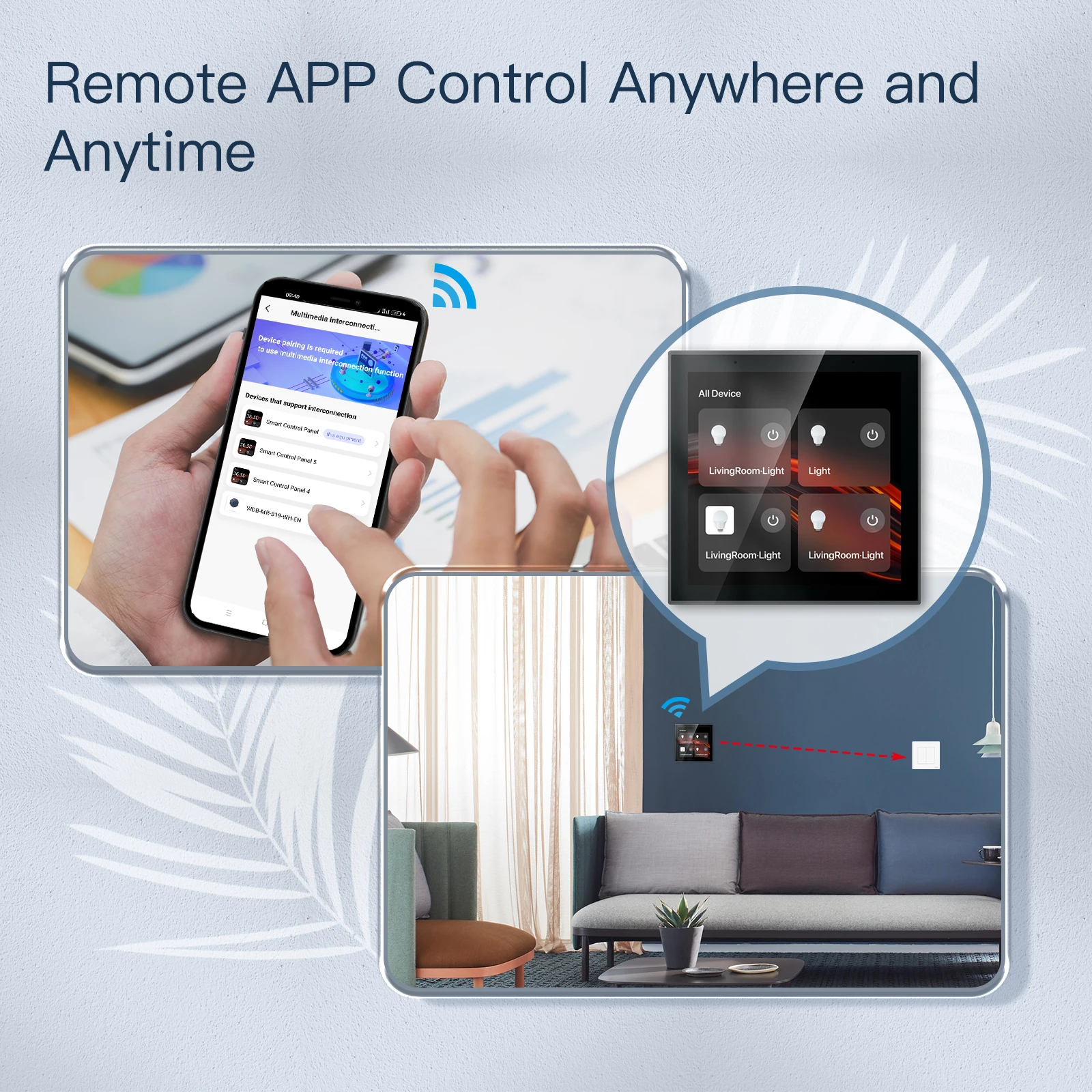 MOES Wifi Touch Center Control Panel，Tuya Screen， Bulid in Alexa Voice Control & ZigBee Gateway For Smart Scenes 4 Inches