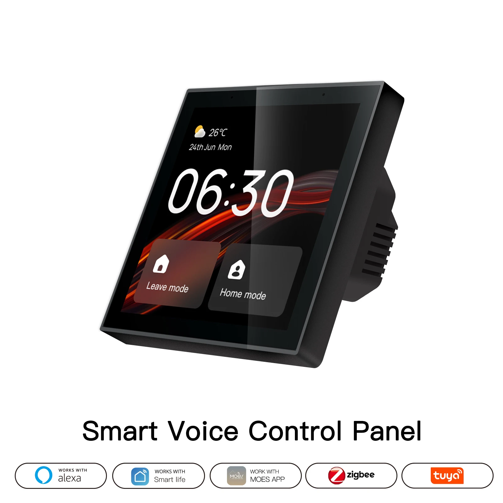 MOES Wifi Touch Center Control Panel，Tuya Screen， Bulid in Alexa Voice Control & ZigBee Gateway For Smart Scenes 4 Inches