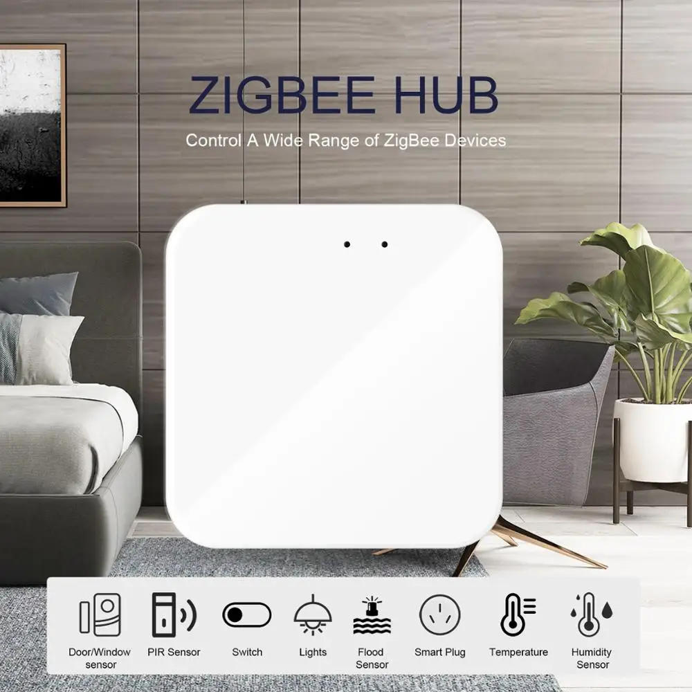 Alternative view of Tuya ZigBee 3.0 Smart Hub, Wireless/Wired Gateway Bridge for App Voice Remote Control, Works with Alexa Google Home Assistant