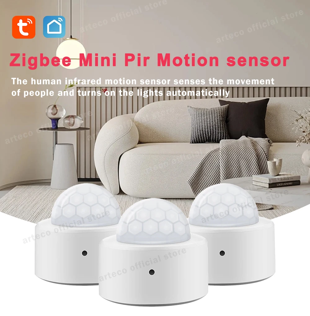 Tuya Zigbee Human Motion Sensor Smart Home Mini PIR Motion Sensor Infrared Detector Security Smart Life Works With Alexa Gateway