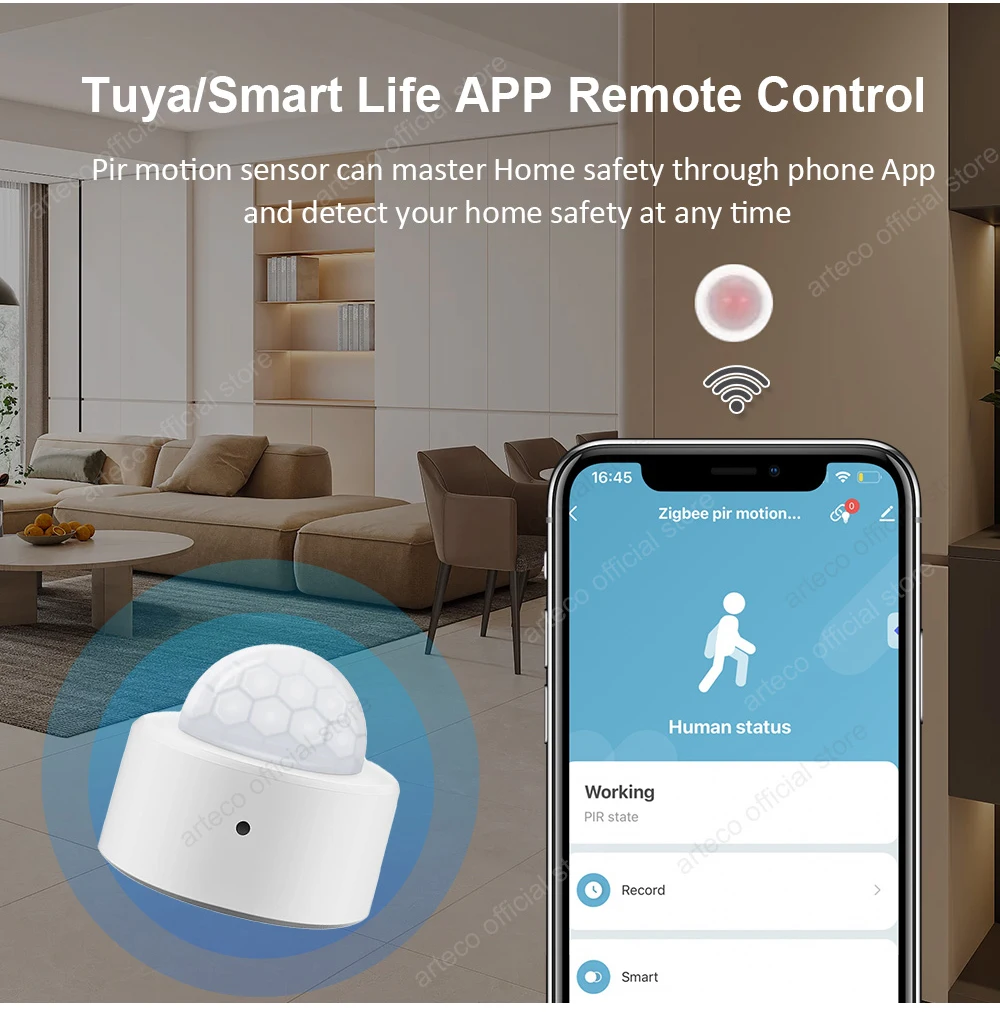 Tuya Zigbee Human Motion Sensor Smart Home Mini PIR Motion Sensor Infrared Detector Security Smart Life Works With Alexa Gateway
