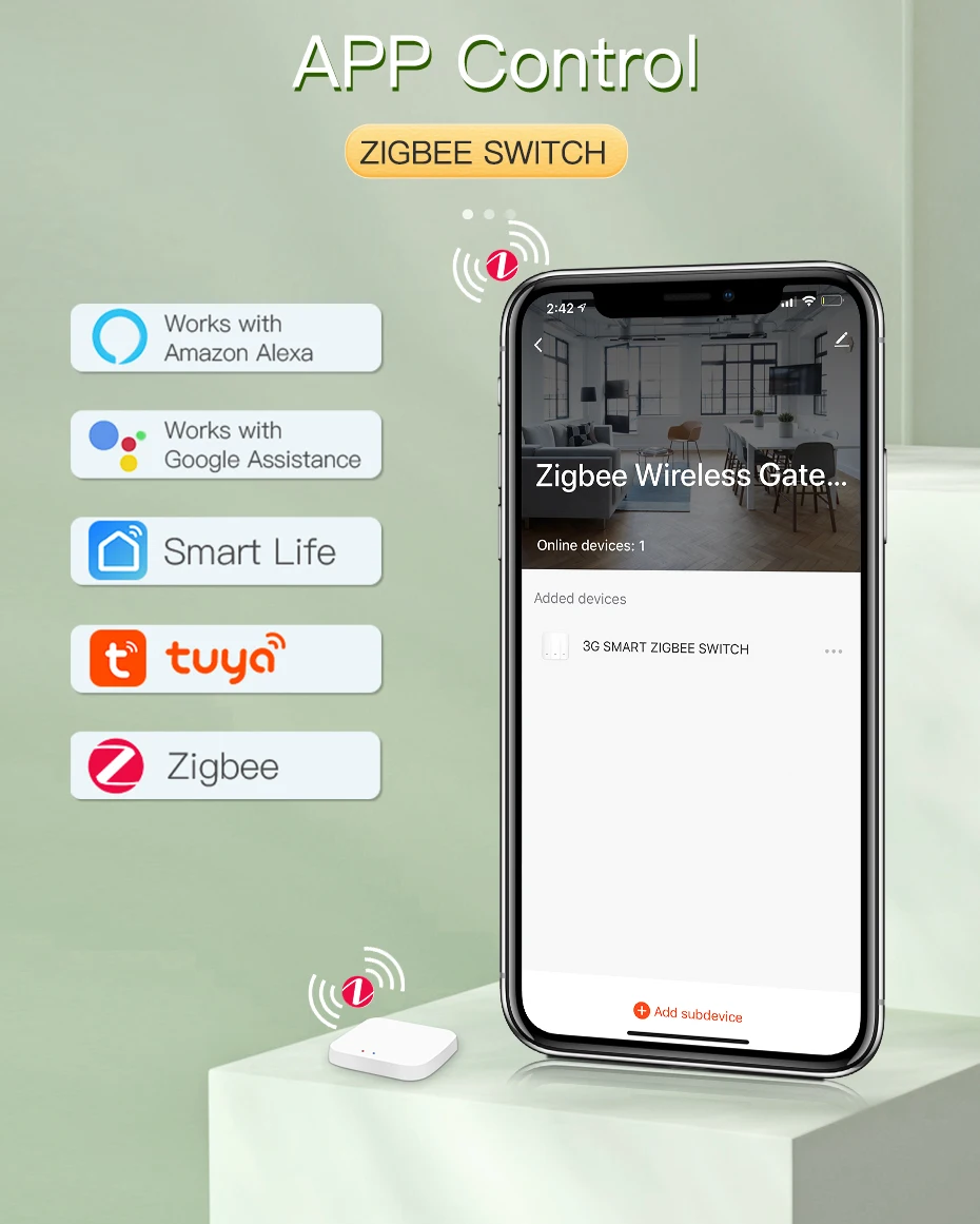 BSEED Smart Zigbee Switches 1/2/3Gang 1Way Intelligent Touch Light Switch Wall Sensor Switches Tuya Smart Life Google Alexa BSEED Smart Zigbee Switches 1/2/3Gang 1Way Intelligent Touch Light Switch Wall Sensor Switches Tuya Smart Life Google Alexa