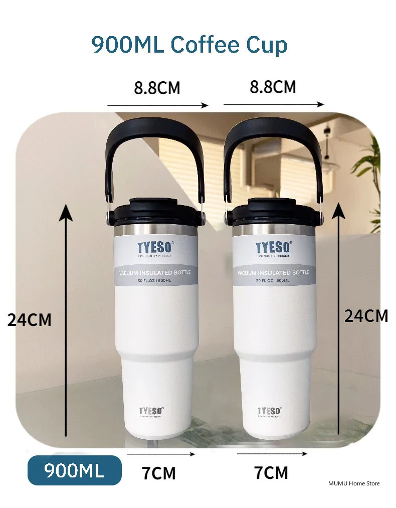 Tyeso Coffee Cup Thermos Bottle Stainless Steel Vacuum Thermal Insulated Mug Cold And Hot Travel Mug Vacuum Flask Water Bottle