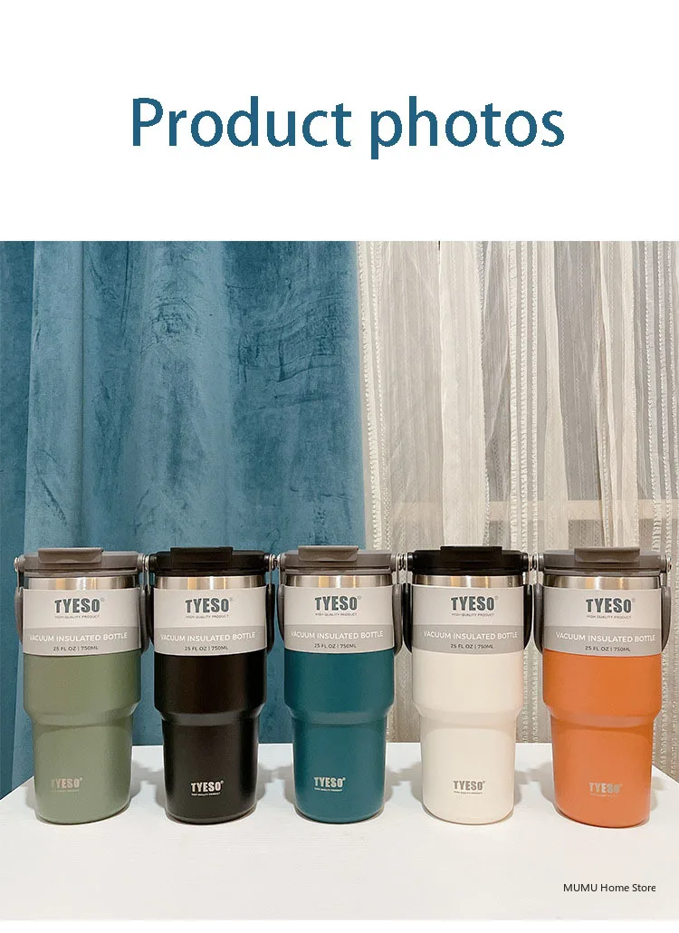 Tyeso Coffee Cup Thermos Bottle Stainless Steel Vacuum Thermal Insulated Mug Cold And Hot Travel Mug Vacuum Flask Water Bottle