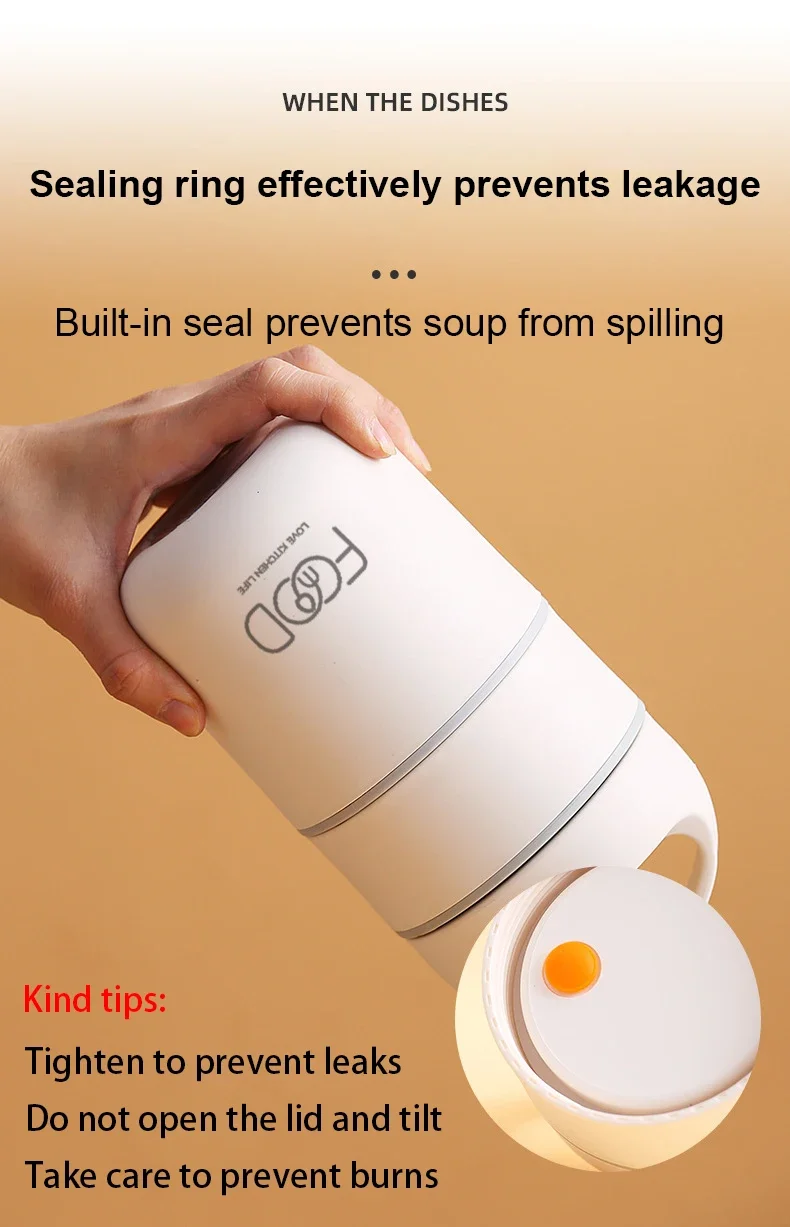 Vacuum Thermal Lunch Box Stainless Steel Insulated Lunch Bag Food Warmer Soup Cup Thermos Containers Lunch Box for Kids Tupper