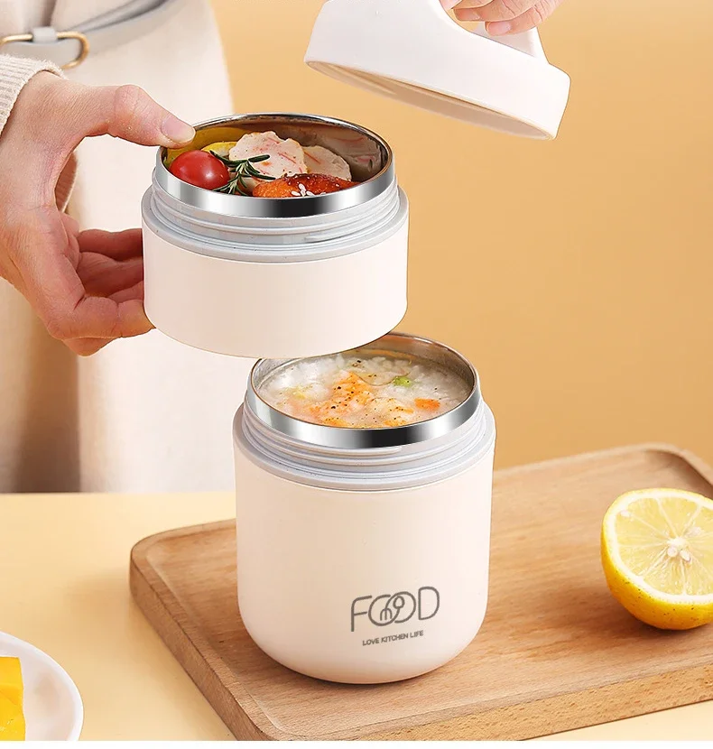 Vacuum Thermal Lunch Box Stainless Steel Insulated Lunch Bag Food Warmer Soup Cup Thermos Containers Lunch Box for Kids Tupper