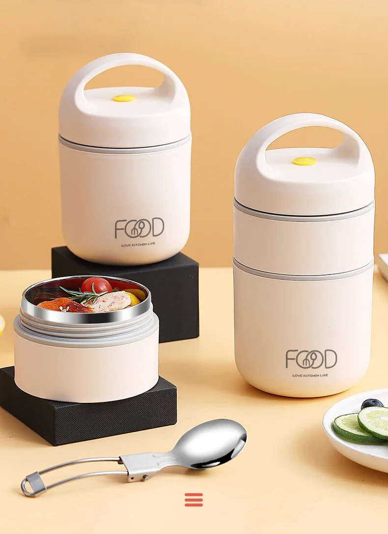 Vacuum Thermal Lunch Box Stainless Steel Insulated Lunch Bag Food Warmer Soup Cup Thermos Containers Lunch Box for Kids Tupper
