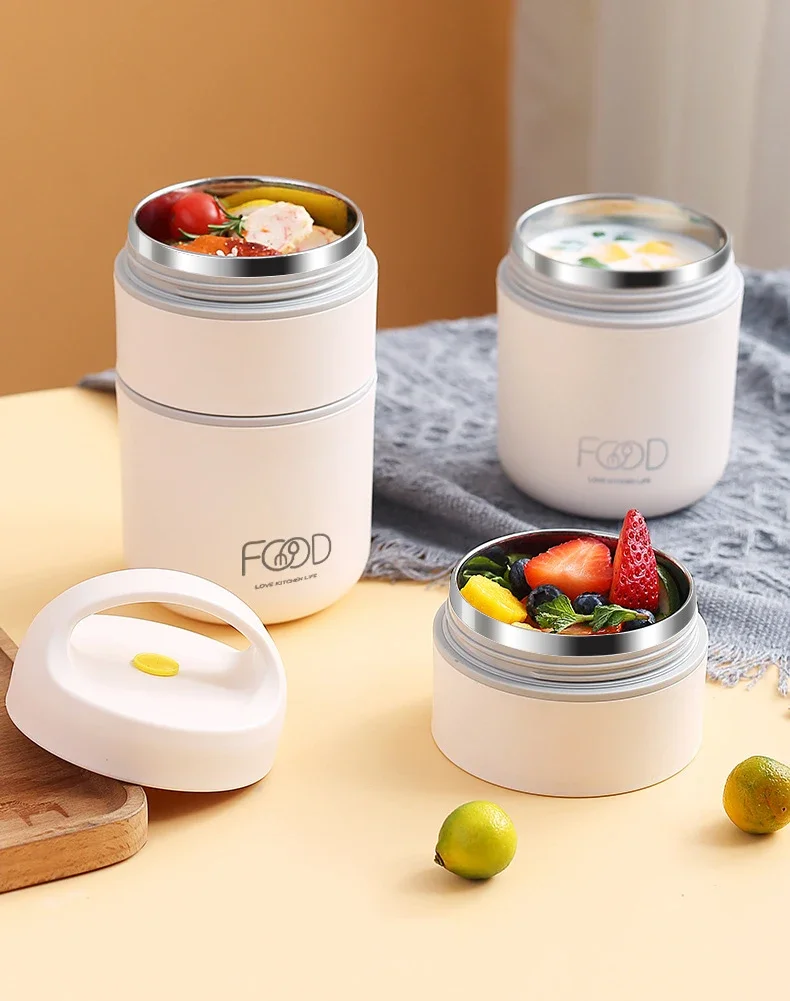 Vacuum Thermal Lunch Box Stainless Steel Insulated Lunch Bag Food Warmer Soup Cup Thermos Containers Lunch Box for Kids Tupper
