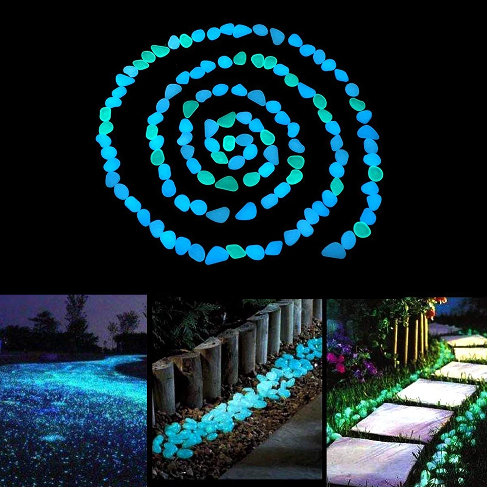 Alternative view of 500Pcs Glow In The Dark Garden Pebbles Stones Rocks For Yard And Walkways Decor Fairy Garden DIY Decorative Luminous Stones
