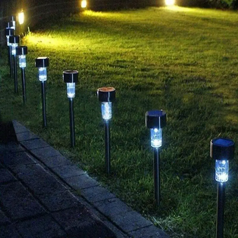 Outdoor solar lawn floor lamp stainless steel solar garden decorative lamp Lights Lighting Outdoor Lighting Decorative Lamps