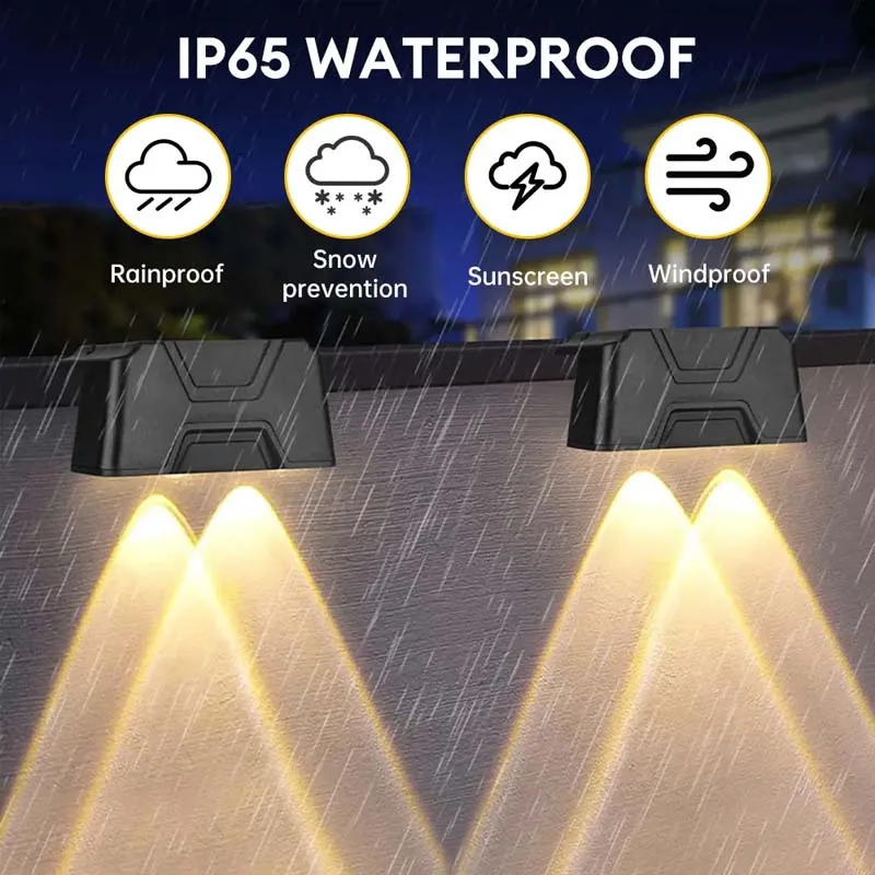 Alternative view of 1/4/8/12/16 Pcs LED Solar Lights Outdoor IP65 Waterproof  Decorative Lamp Wall Stairs Atmosphere Light for Fence Garden Decor