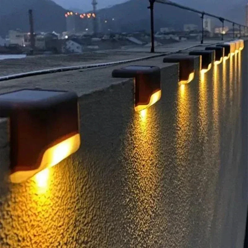Alternative view of 1/4/8/12/pcs Solar LED Lights Outdoor Garden Light Deck Lamp Solar Stairs Light Waterproof Solar Step Lamp Patio Garden Decor