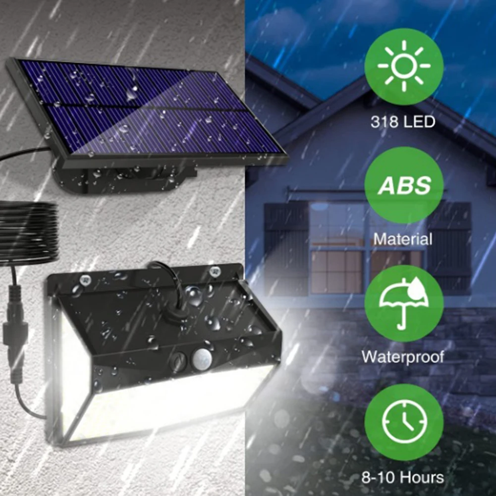 Alternative view of 106/318LED Solar Light COB Wall Lamp Motion Sensor Solar Lamp Waterproof Outdoor Sunlight Fence Street Light Garden Decoration