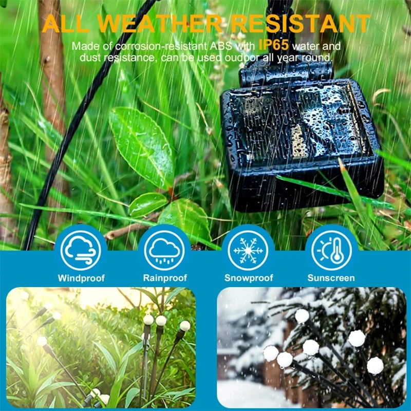 Alternative view of 6/8/10 LED Solar Garden Lights Powered Firefly Lights Outdoor Garden Decoration Landscape Lights Firework Firefly Lawn Lamps