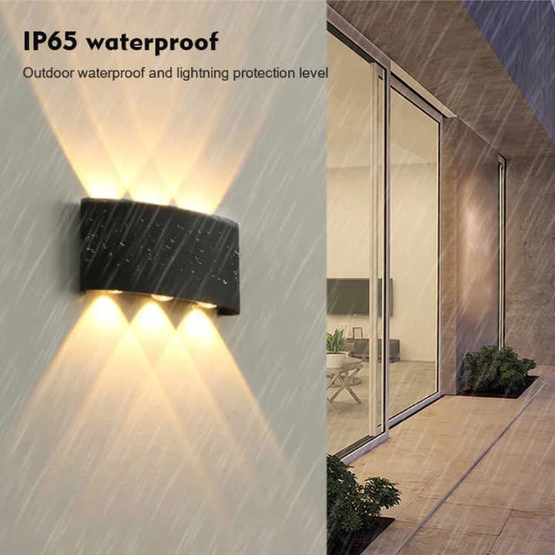 Alternative view of Aluminum LED Wall Lamp Waterproof IP65 Outdoor Garden Lights 8W 12W Interior Wall Light for Bedroom Living Room Stairs Lighting