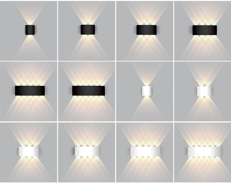 Aluminum LED Wall Lamp Waterproof IP65 Outdoor Garden Lights 8W 12W Interior Wall Light for Bedroom Living Room Stairs Lighting