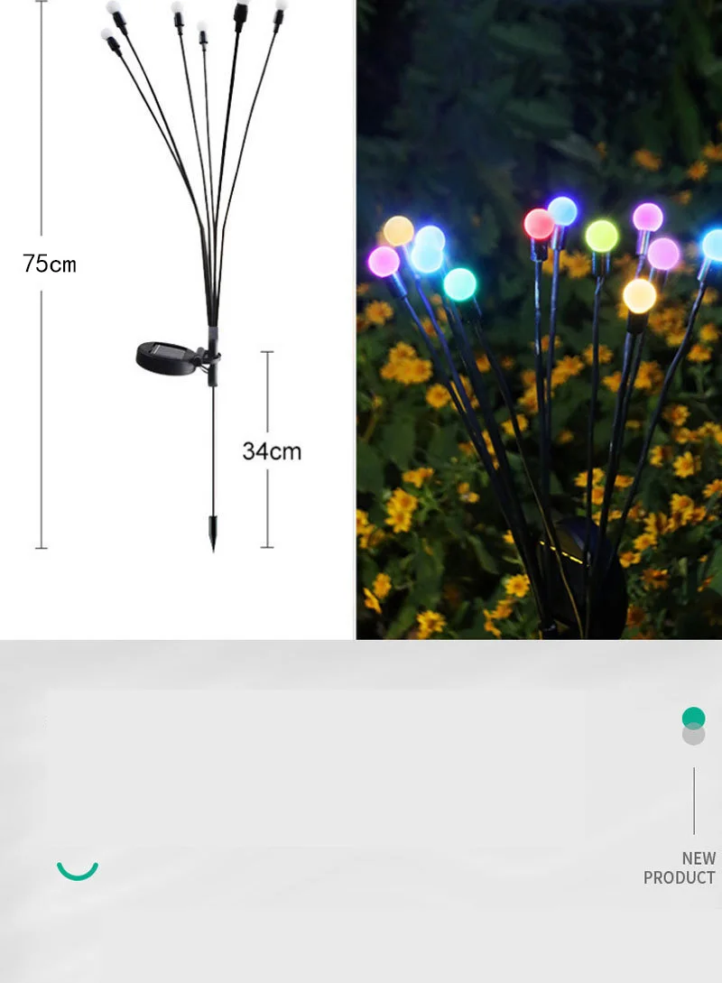 Three Headed Firefly Solar Outdoor Waterproof Firefly Lamp Courtyard Garden Layout Atmosphere Decoration Creative Outdoor Lawn