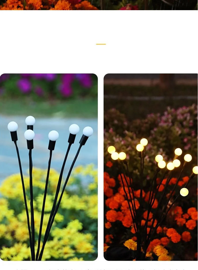 Three Headed Firefly Solar Outdoor Waterproof Firefly Lamp Courtyard Garden Layout Atmosphere Decoration Creative Outdoor Lawn