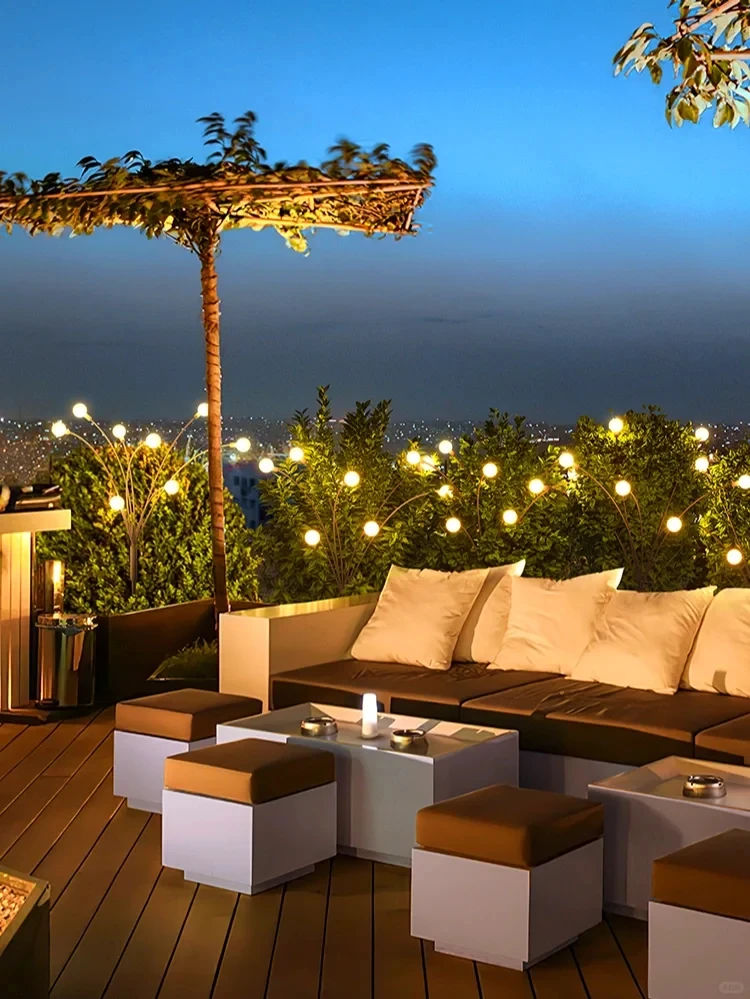Three Headed Firefly Solar Outdoor Waterproof Firefly Lamp Courtyard Garden Layout Atmosphere Decoration Creative Outdoor Lawn