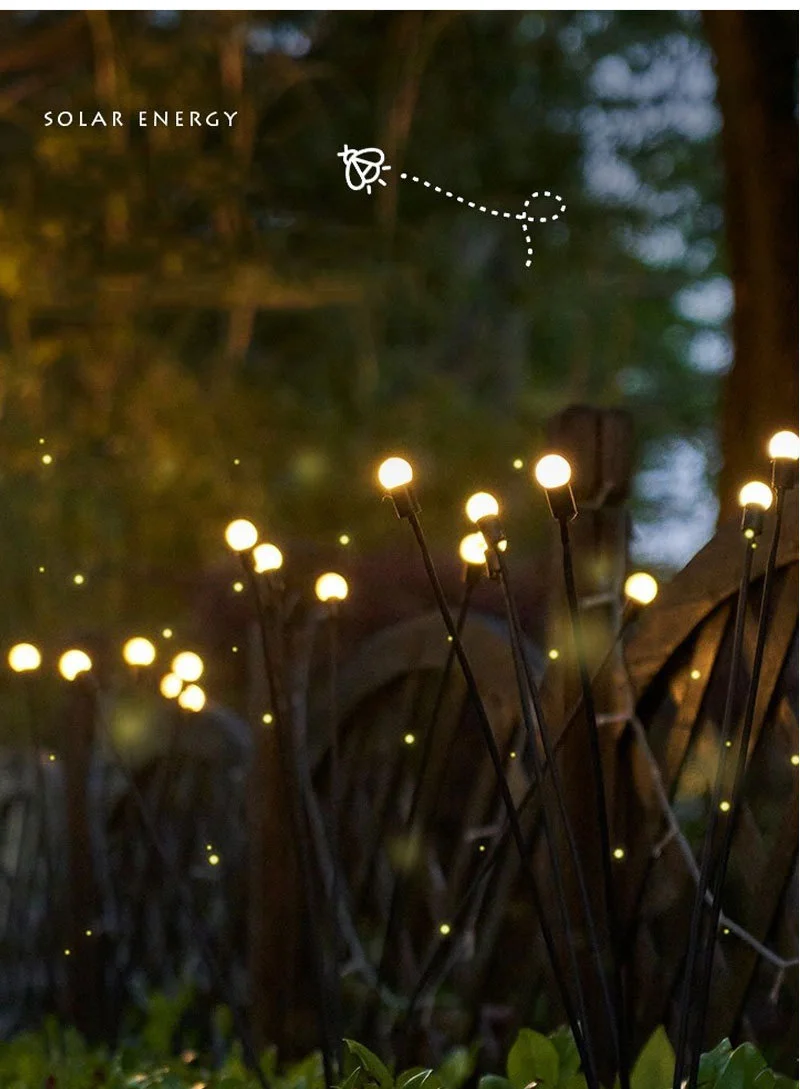 Alternative view of Three Headed Firefly Solar Outdoor Waterproof Firefly Lamp Courtyard Garden Layout Atmosphere Decoration Creative Outdoor Lawn