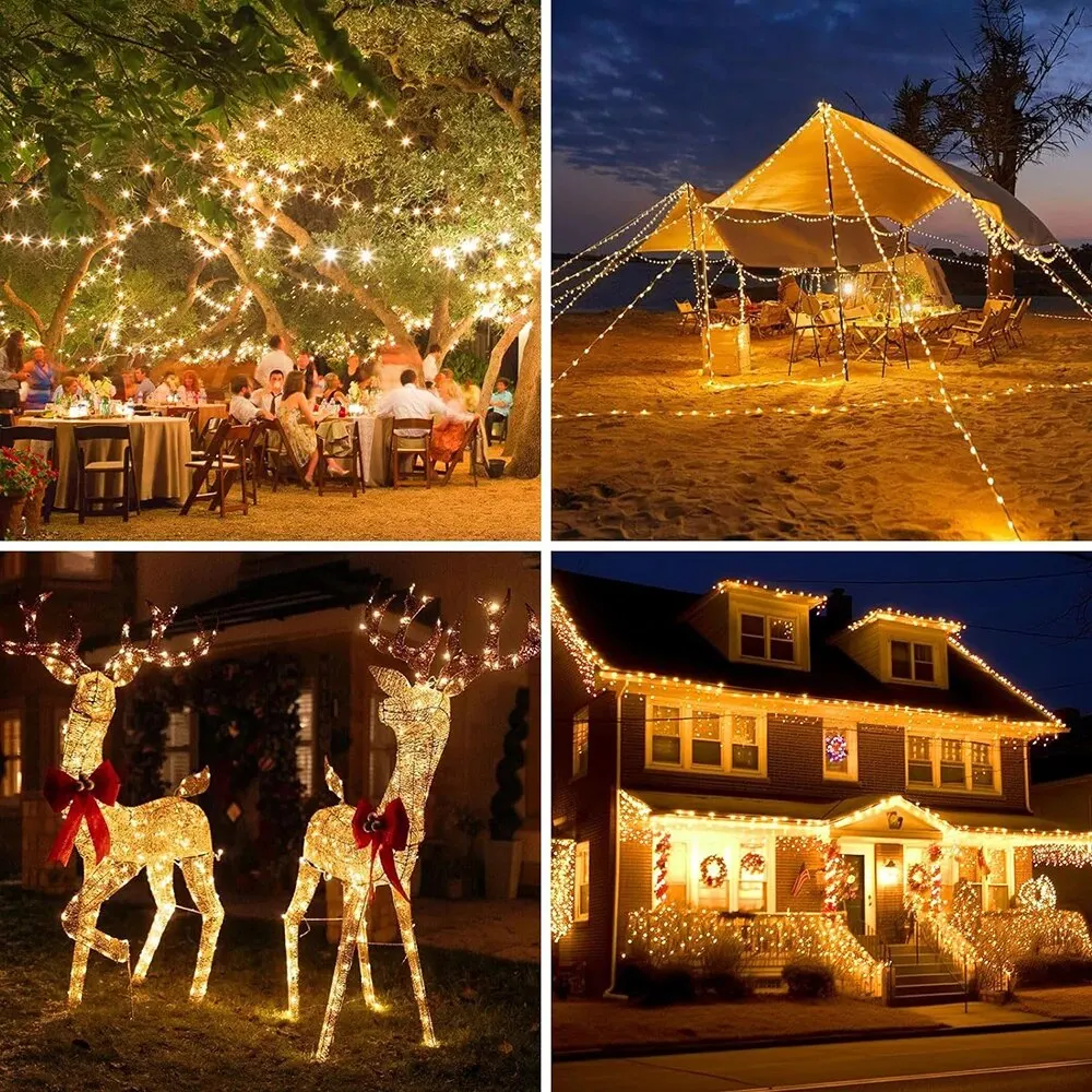 Alternative view of Solar String Lights Outdoor Waterproof Solar Fairy Lights 8 Modes Solar Christmas Lights for Garden Patio Wedding Decorations