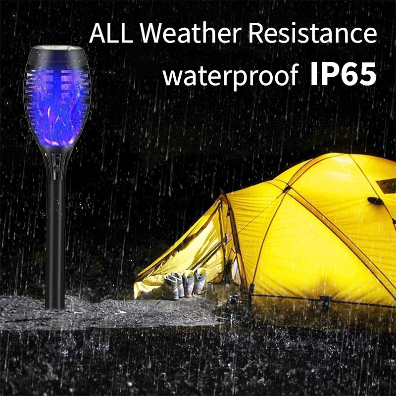 1/2/4PCS Solar Flame Lights Outdoor Waterproof Flame Flickering Lamp LED Garden Decoration Lighting Torch Auto On/Off Path Light