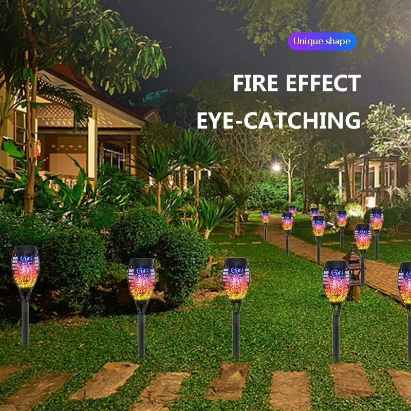 1/2/4PCS Solar Flame Lights Outdoor Waterproof Flame Flickering Lamp LED Garden Decoration Lighting Torch Auto On/Off Path Light