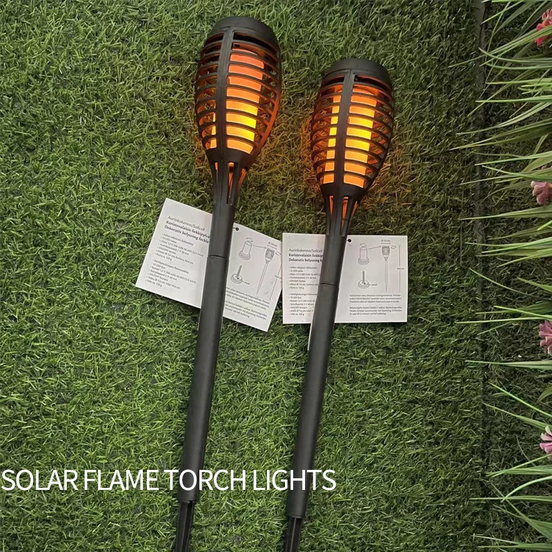 1/2/4PCS Solar Flame Lights Outdoor Waterproof Flame Flickering Lamp LED Garden Decoration Lighting Torch Auto On/Off Path Light