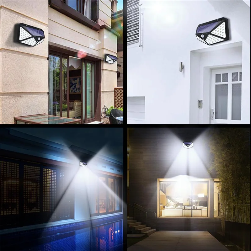 Alternative view of 12 Pack Solar Lights Outdoor 100LED Wall Lamp Motion Sensor Security Lights 270° Lighting Angle Bright for Backyard Garden Patio