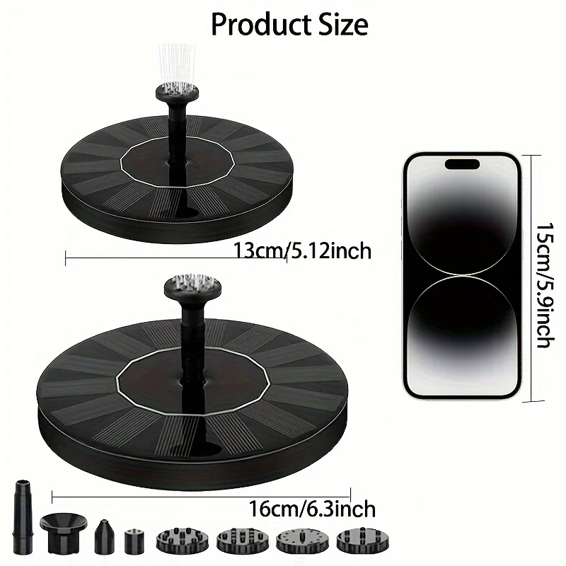 1pc Solar Fountain Outdoor Pool Solar Fountain Pump Essential In Summer Suitable For Ponds Swimming Pools Gardens