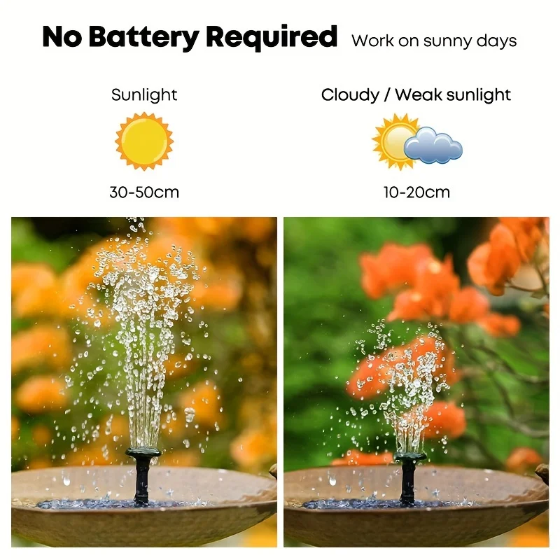 1pc Solar Fountain Outdoor Pool Solar Fountain Pump Essential In Summer Suitable For Ponds Swimming Pools Gardens
