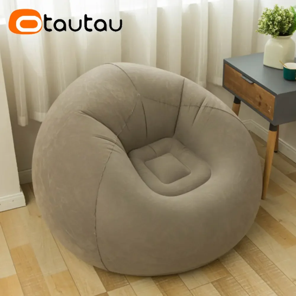 Alternative view of OTAUTAU Inflatable Sofa Outdoor Portable Camping Couch Folding Garden Chair Comfy Lazy Pouf Sac Space Saving Furniture SF028
