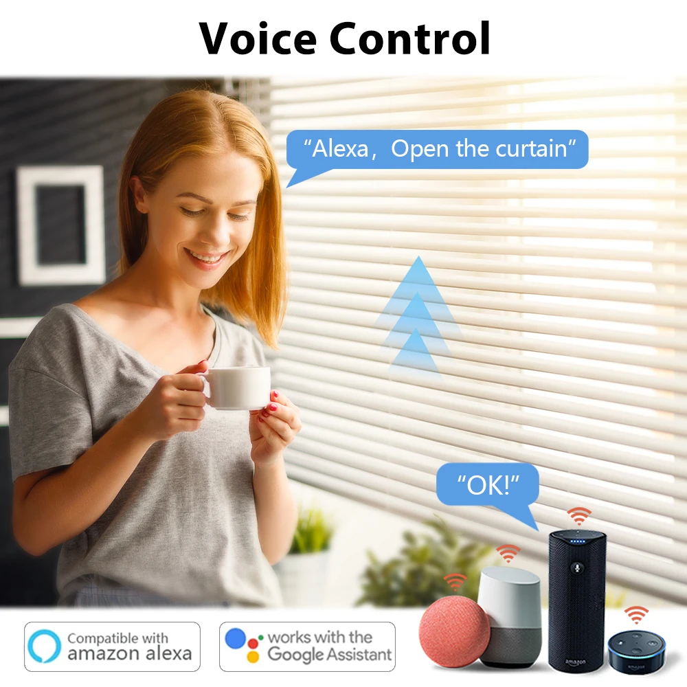 Alternative view of LoraTap ZigBee Curtains Roller Shutters Blinds Switch Control Connected Motor Google Home Alexa Electric Window Tuya Smart Life
